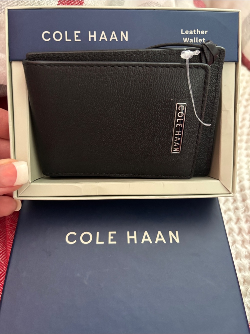 NIB Cole Haan Slim Magnetic Front Pocket Wallet - Black Leather